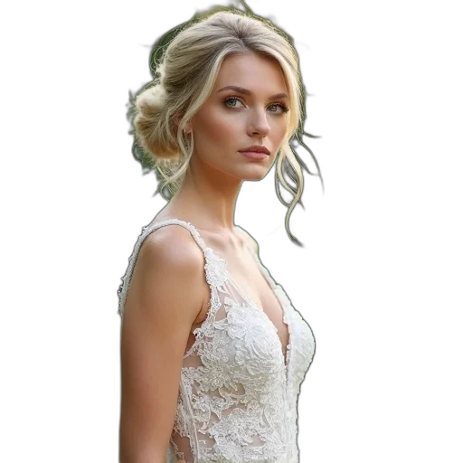dress, jewelry, crown, hair transparent PNG cut-out