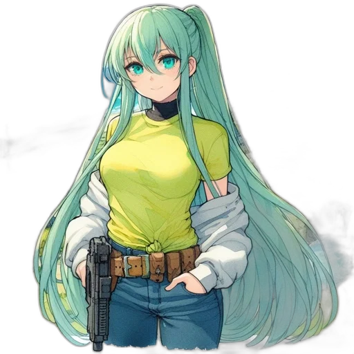 staff, weapon, sword, hair transparent PNG cut-out