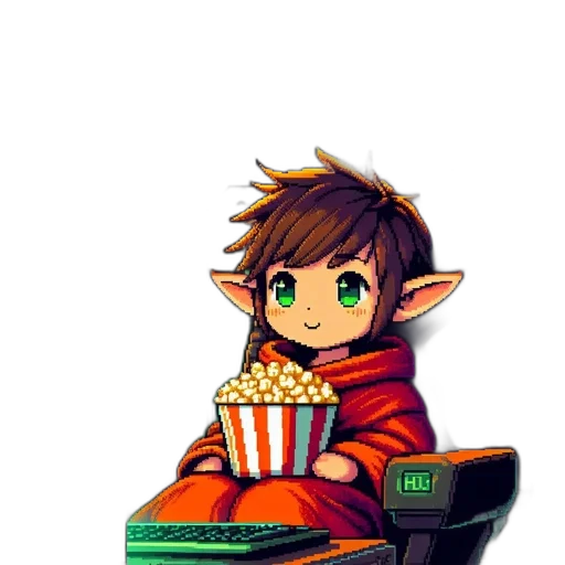 staff, dragon, creature, pixel art transparent PNG cut-out