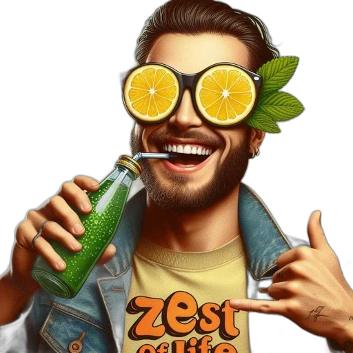 jacket, face, bottle, staff transparent PNG cut-out