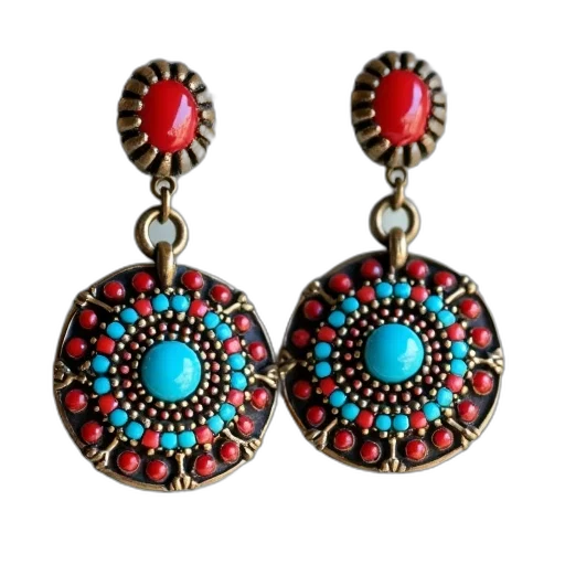jewelry, handmade, blue, red transparent PNG cut-out