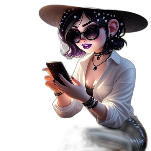 staff, hat, dress, jewelry transparent PNG cut-out