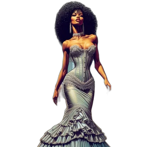 dress, hair, concept art, fantasy art transparent PNG cut-out