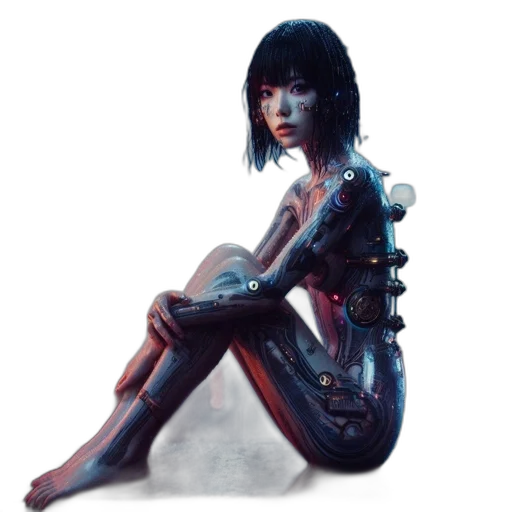 robot, dress, concept art, cyberpunk transparent PNG cut-out