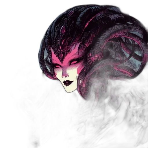 dragon, mask, creature, hair transparent PNG cut-out