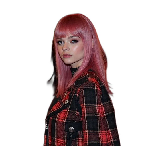 jacket, dress, hair, face transparent PNG cut-out