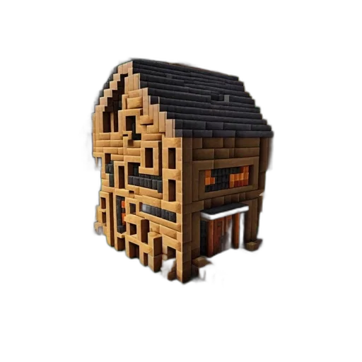 building, furniture, 3d render, pixel art transparent PNG cut-out
