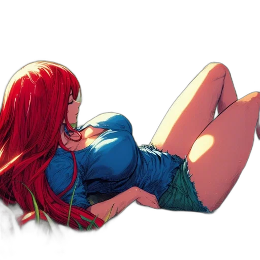 dress, hair, comic book art, anime transparent PNG cut-out
