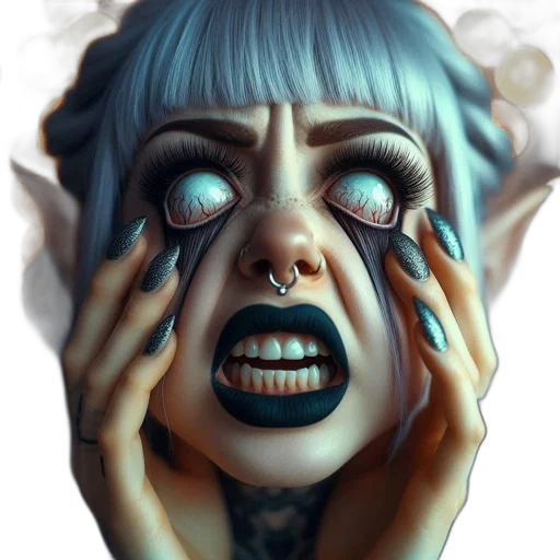 face, mask, creature, concept art transparent PNG cut-out