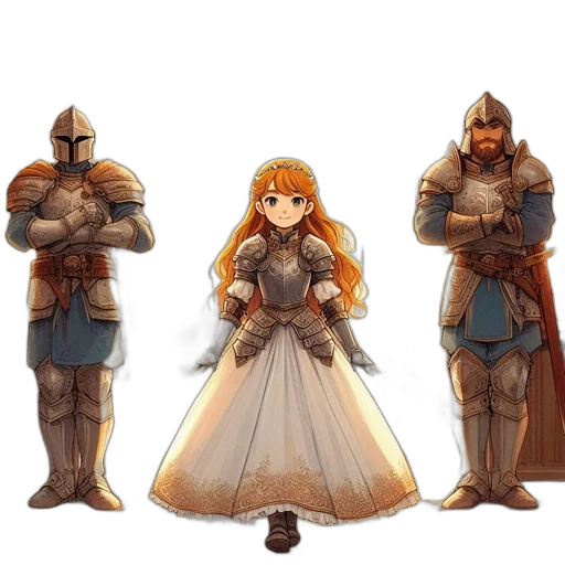 dress, sword, crown, concept art transparent PNG cut-out