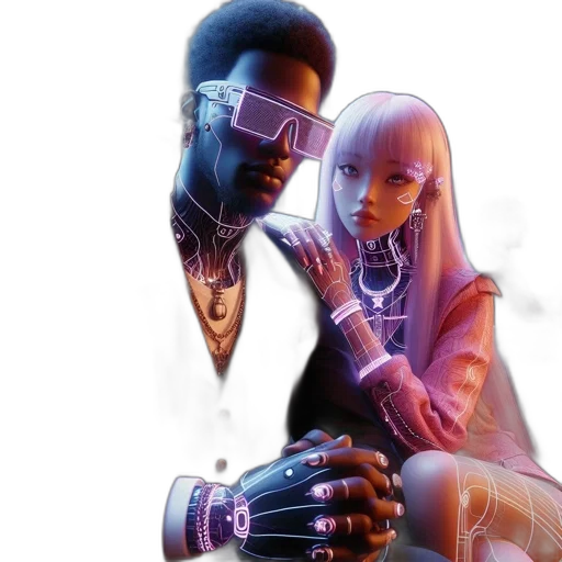 robot, cyberpunk, concept art, anime transparent PNG cut-out