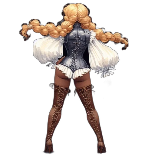 hair, dress, staff, concept art transparent PNG cut-out