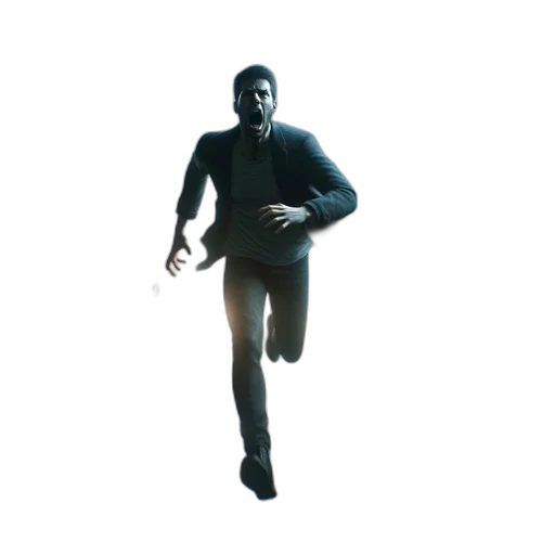 jacket, creature, robot, staff transparent PNG cut-out