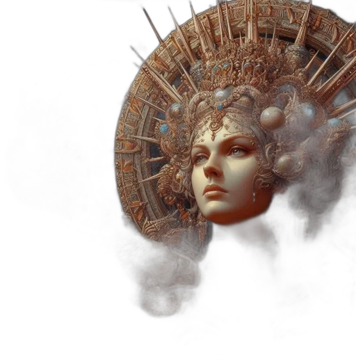mask, crown, face, concept art transparent PNG cut-out