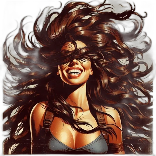 hair, face, mask, comic book art transparent PNG cut-out