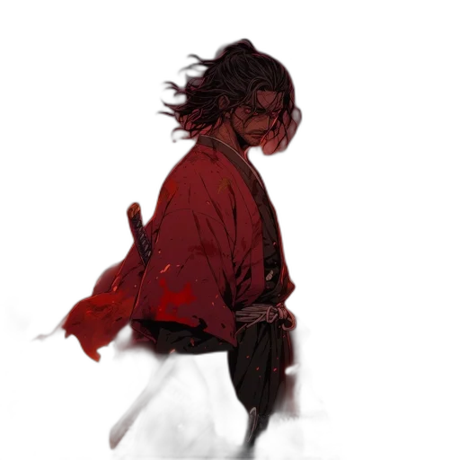 jacket, sword, mask, weapon transparent PNG cut-out