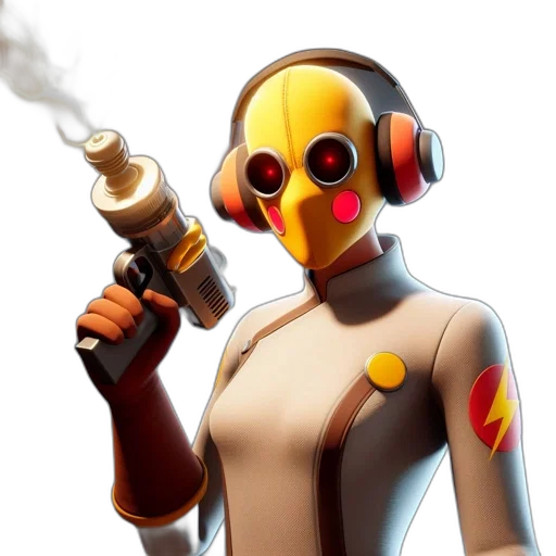 robot, mask, weapon, staff transparent PNG cut-out