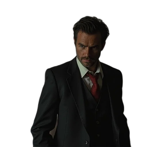 jacket, face, concept art, comic book art transparent PNG cut-out
