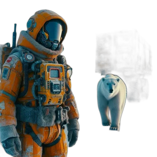 robot, jacket, mask, creature transparent PNG cut-out