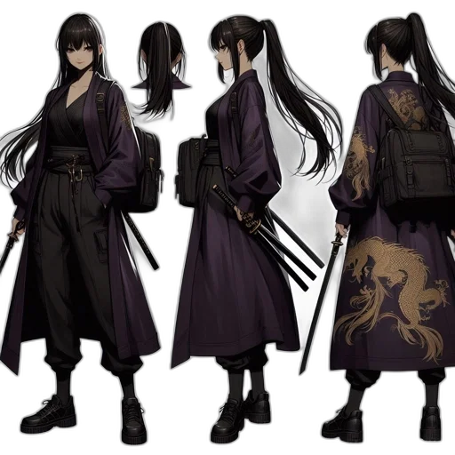 concept art, fantasy art, cyberpunk, anime transparent PNG cut-out
