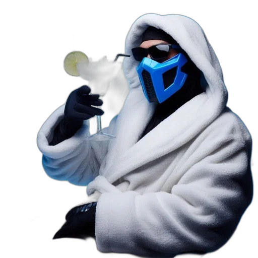 mask, jacket, weapon, staff transparent PNG cut-out
