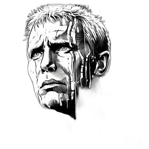 face, mask, robot, comic book art transparent PNG cut-out
