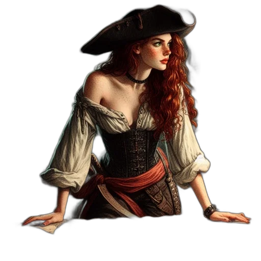 hat, dress, jewelry, staff transparent PNG cut-out