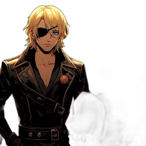 jacket, staff, comic book art, cartoon transparent PNG cut-out