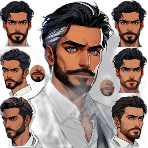 face, comic book art, concept art, cartoon transparent PNG cut-out