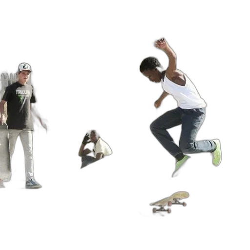 concept art, skateboarder, white, tank transparent PNG cut-out