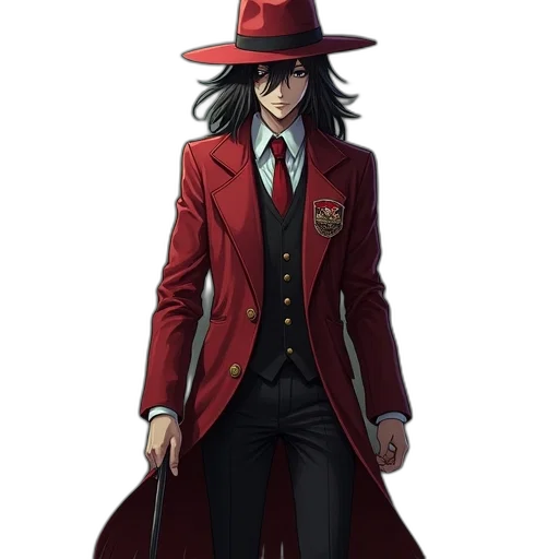 hat, jacket, staff, concept art transparent PNG cut-out