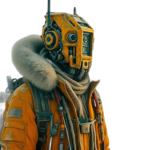 jacket, mask, robot, staff transparent PNG cut-out