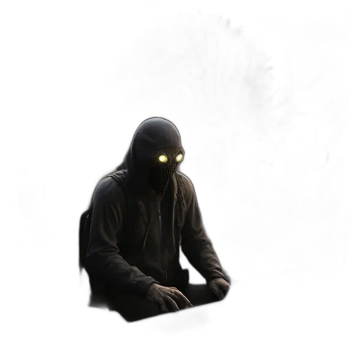 mask, creature, staff, jacket transparent PNG cut-out