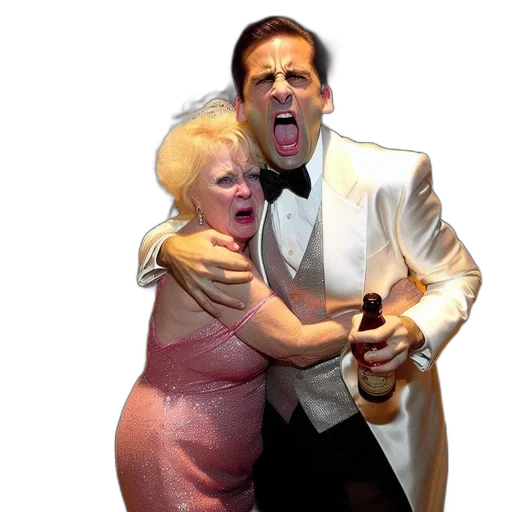 man, woman, surprised, thrilled transparent PNG cut-out
