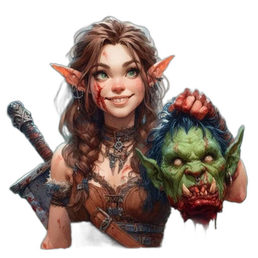 face, staff, dragon, fantasy art transparent PNG cut-out