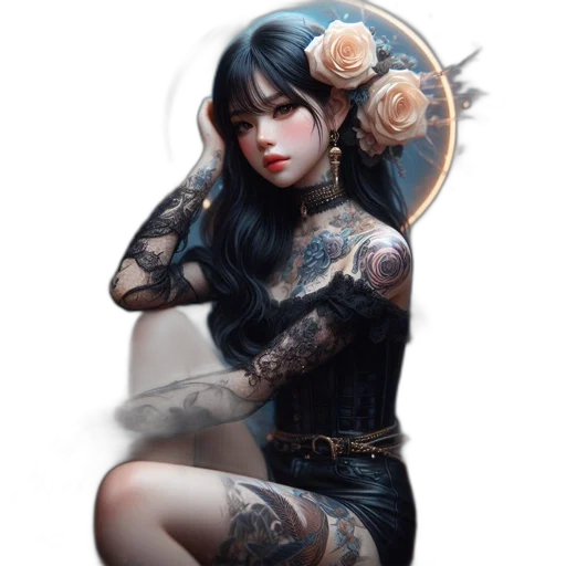 dress, jewelry, mask, face transparent PNG cut-out