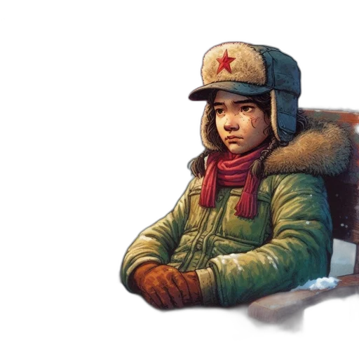 jacket, hat, face, weapon transparent PNG cut-out