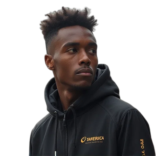 jacket, face, staff, hair transparent PNG cut-out