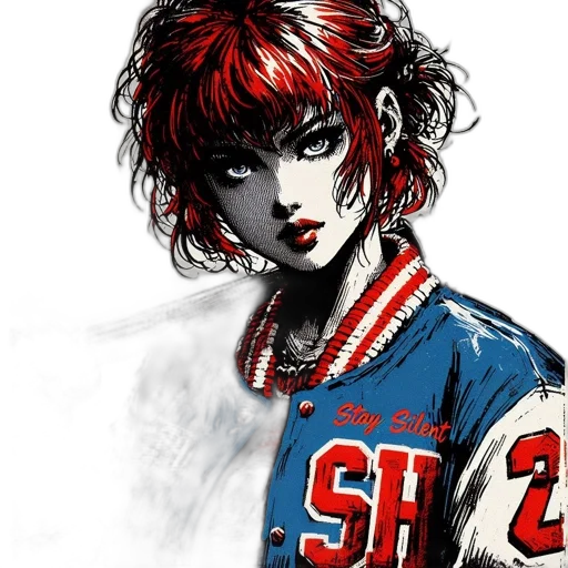 jacket, face, comic book art, concept art transparent PNG cut-out