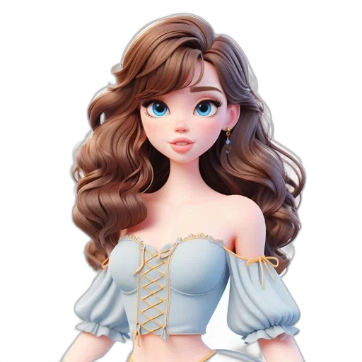 dress, jewelry, staff, hair transparent PNG cut-out