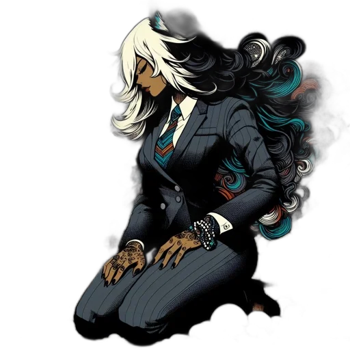 jacket, staff, mask, comic book art transparent PNG cut-out