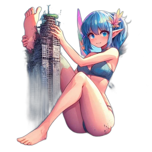 dress, dragon, robot, staff transparent PNG cut-out