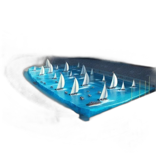 3d render, concept art, underwater, stadium transparent PNG cut-out
