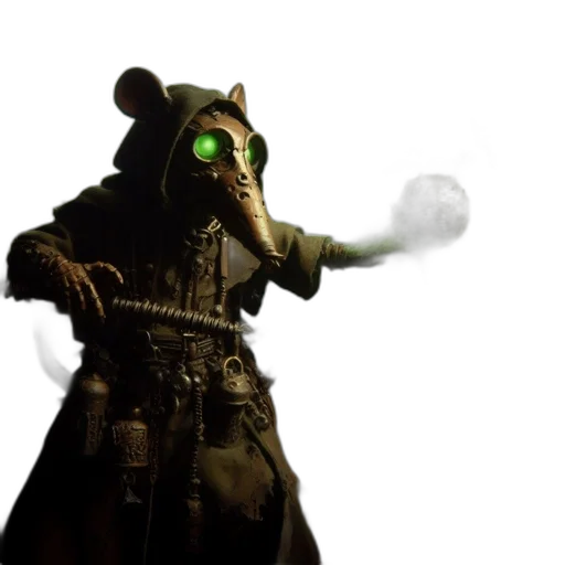 mask, staff, creature, robot transparent PNG cut-out