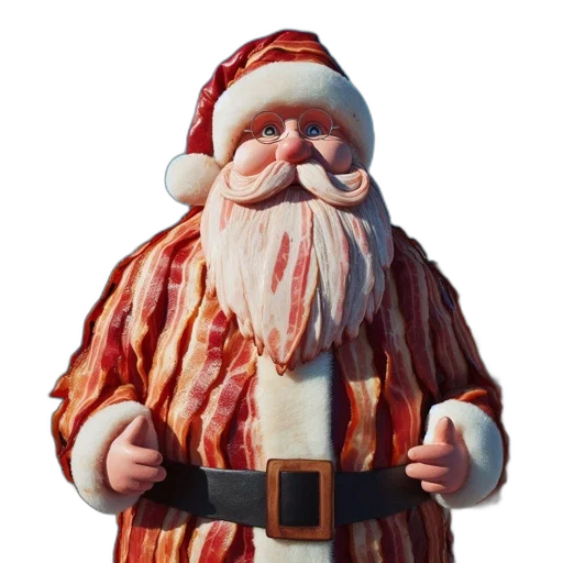 3d render, unconventional, santa, wears transparent PNG cut-out