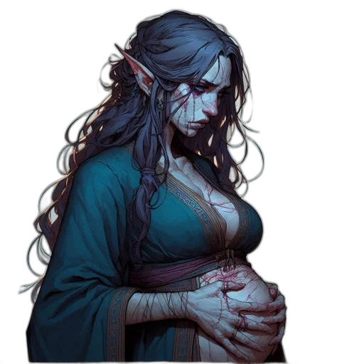 face, dragon, dress, fantasy art transparent PNG cut-out