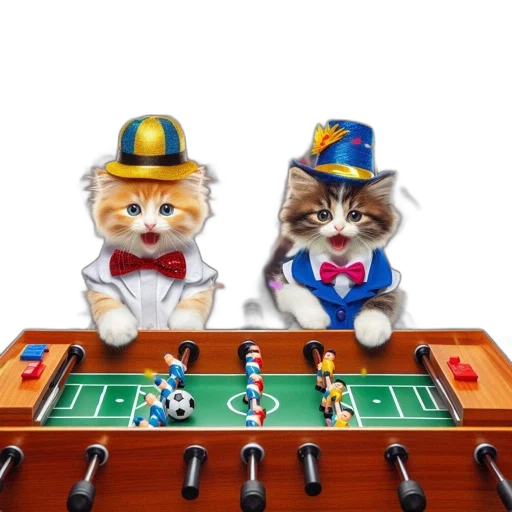 staff, two, kittens, dressed transparent PNG cut-out