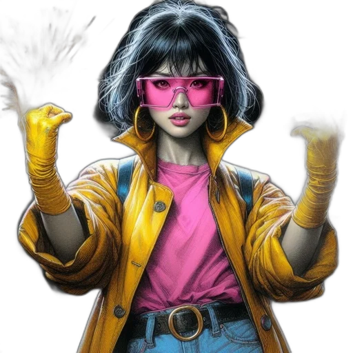 jacket, comic book art, concept art, cyberpunk transparent PNG cut-out