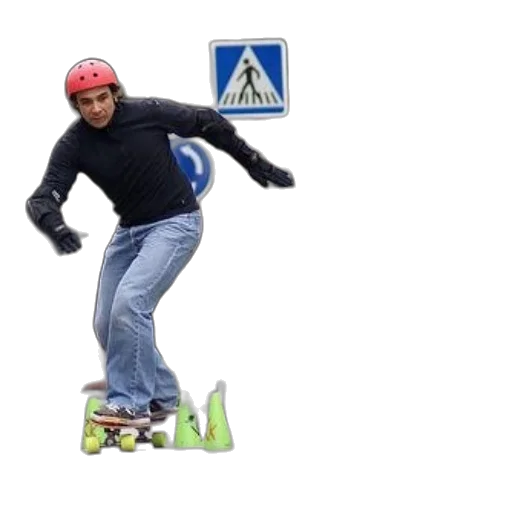 person, skateboarding, through, green transparent PNG cut-out