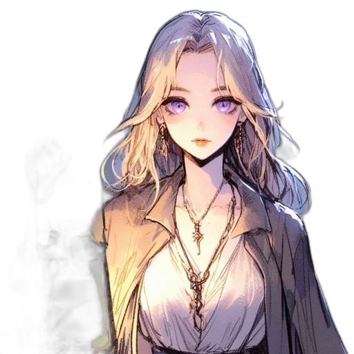 dress, staff, face, jewelry transparent PNG cut-out